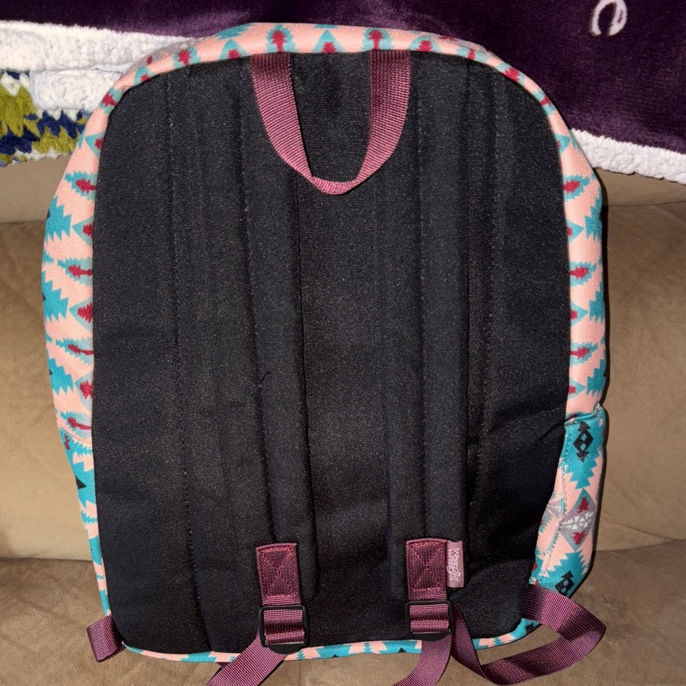 Wrangler Women's Geometric Backpack - Teal and Peach - Picture 5 of 6